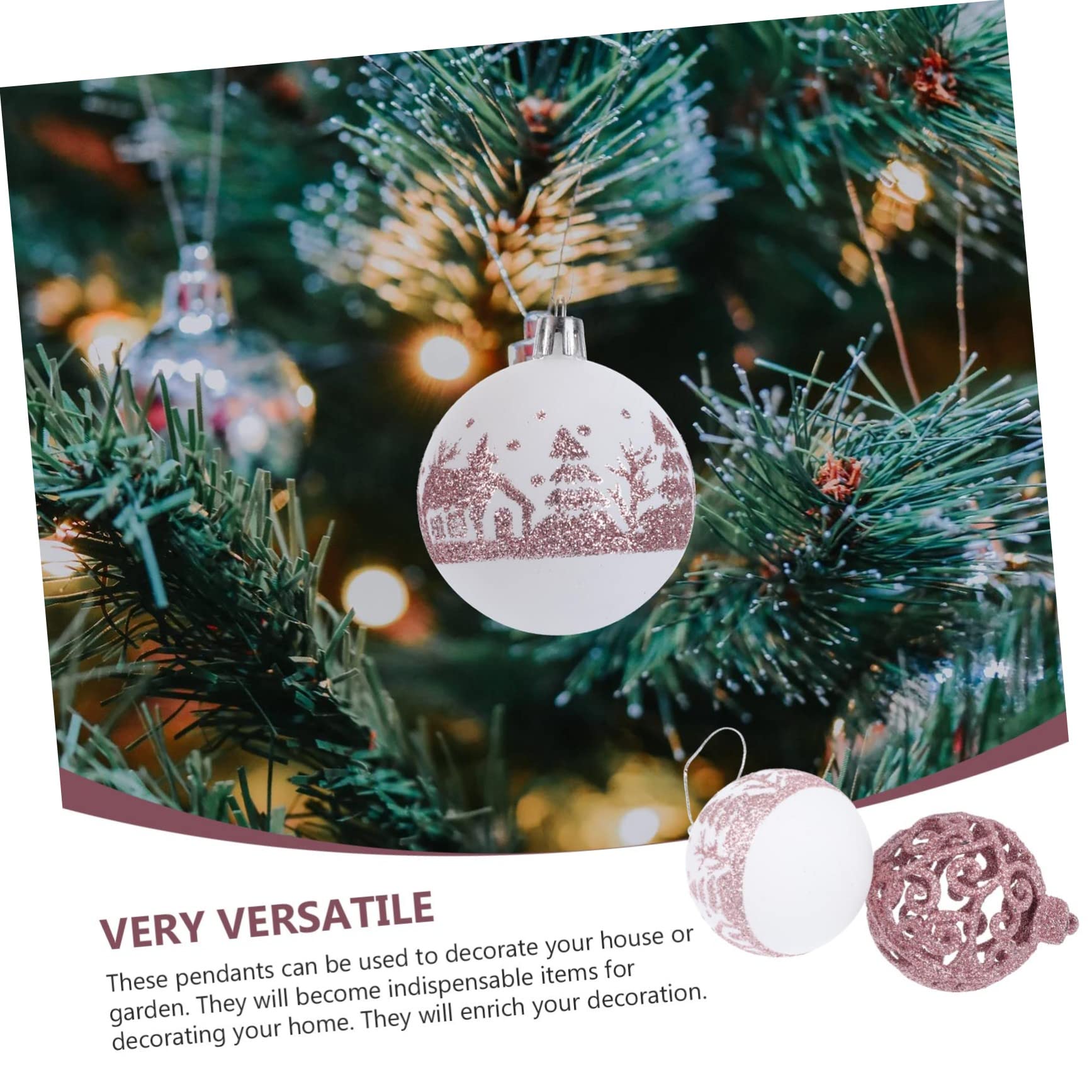 ABOOFAN Lot De 3 Magnifiques Boules De Noël en Forme De Roses Décoratives Et Festives À Suspendre sur Le Thème De Noël 9 Pièces X 3