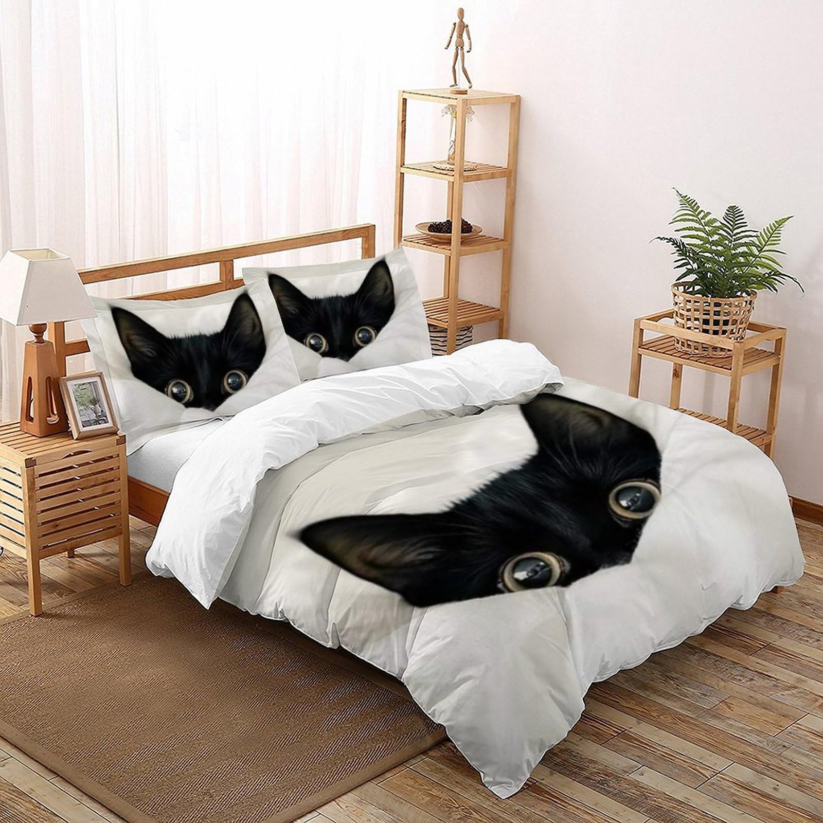 Housse de couette double 200x200 animaux 3D pour chambre d'enfant