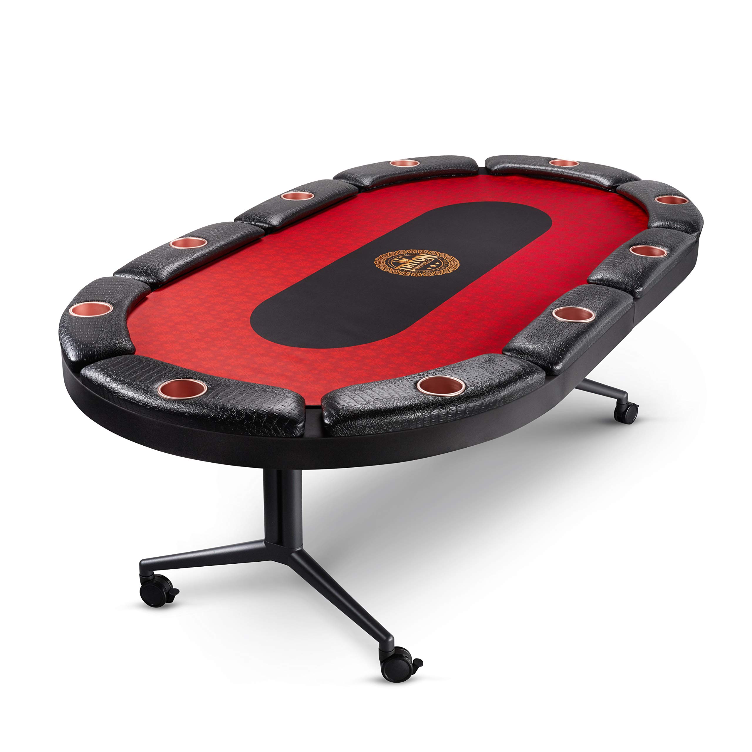 Triton Premium Poker Table for 10 Players - Foldable and Long-Lasting Poker Table, Luxurious Vegas Style Casino Experience at Home
