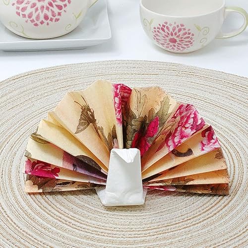 Miniatura 8 de Wrapables Servilletas de papel florales de 2 capas (40 unidades) para bodas, cenas, fiestas de té, decoración decorativa, mariposas rosadas