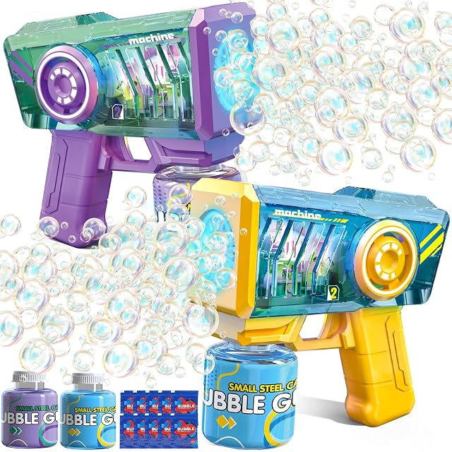 SERIONR 2 Pistola de Burbujas con LíQuido de Burbujas, Azul + Morado