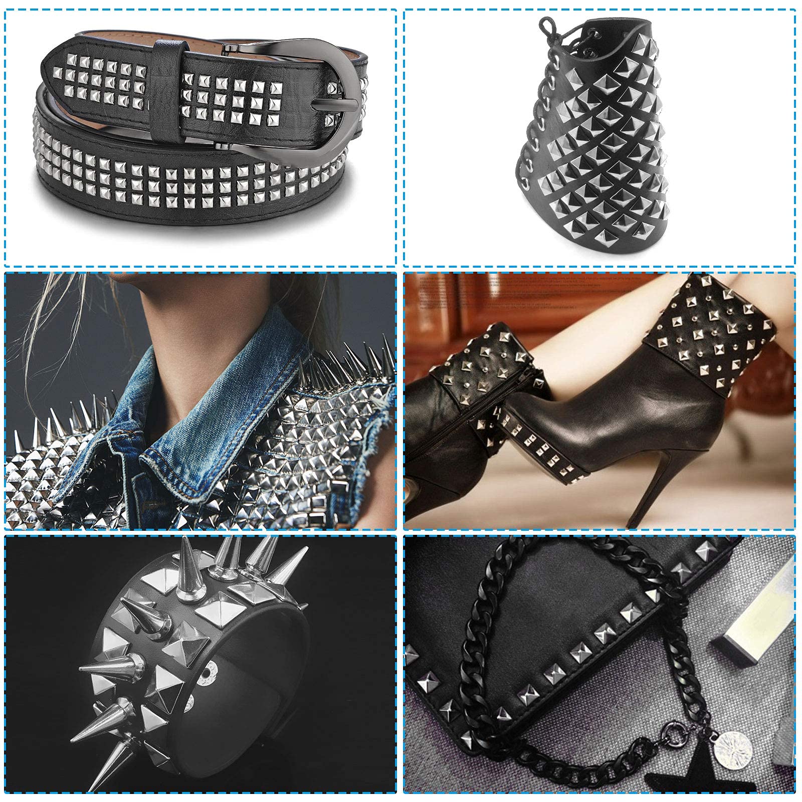 Decorazione Punk Accessori 100 Rivetti Rotondi In Metallo Per Fai Da Te - Diametro 6 Mm, Per Pelletteria E Accessori Rivetti Per Cuoio - 2