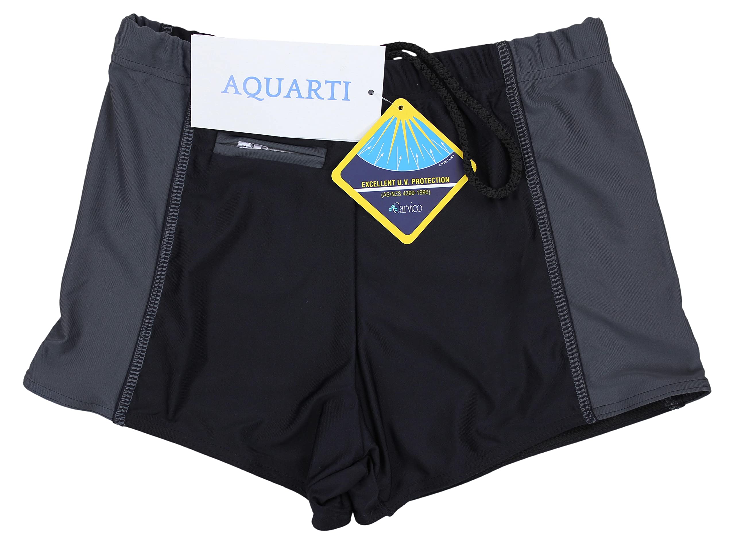 Aquarti Maillot de Bain pour Homme Boxer de Piscine avec Poche Zippe Grande Taille