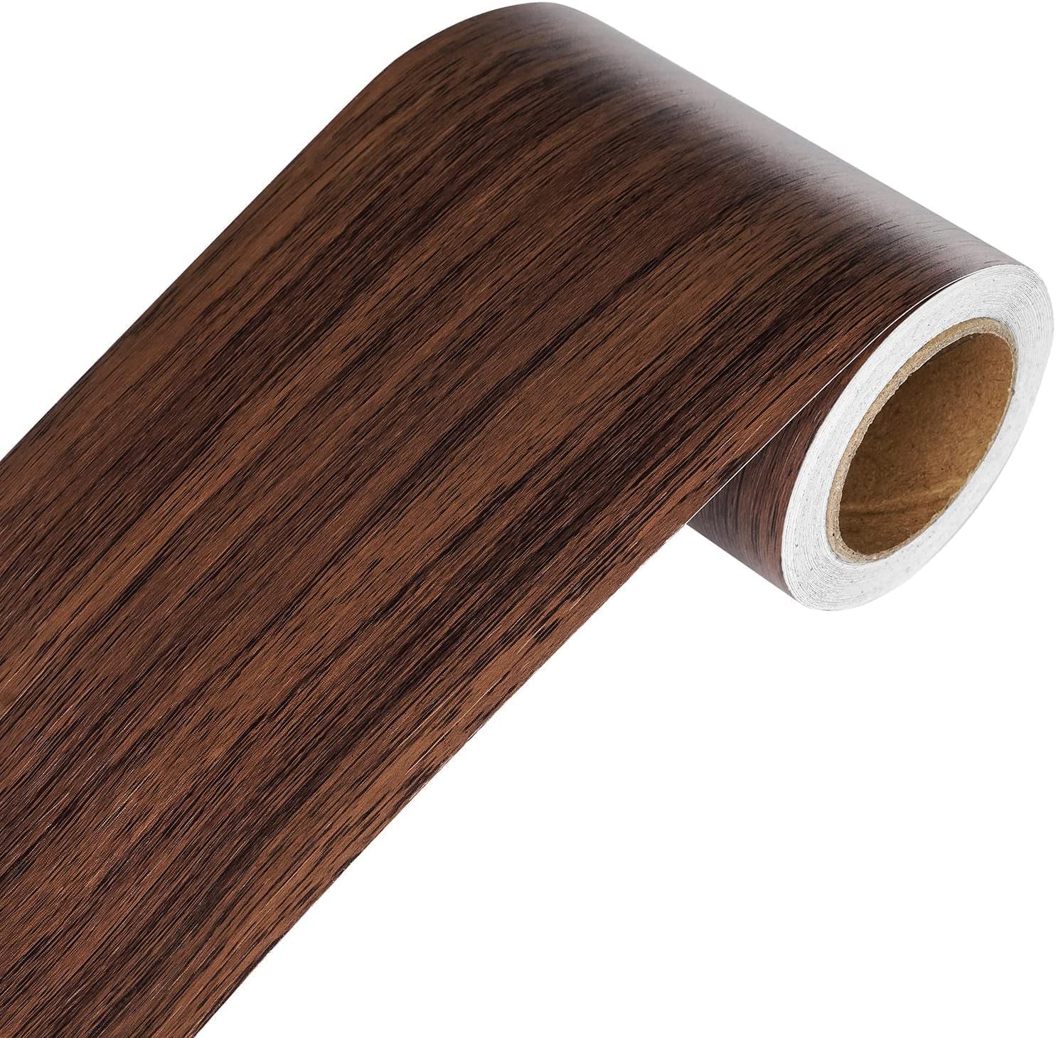 WALLDICE Oak Wooden Design Peel & Stick Border | Waterproof PVC Self Adhesive Wall & Countertop Border Sticker 4x120 inch-image-4