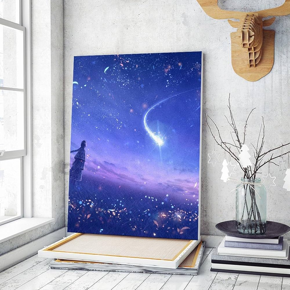 白下ひな　直筆　イラスト　油絵　美少女　キャンバス Amazon | 数字油絵 アニメ 可愛い 少女 雪 着物 デジタル油絵