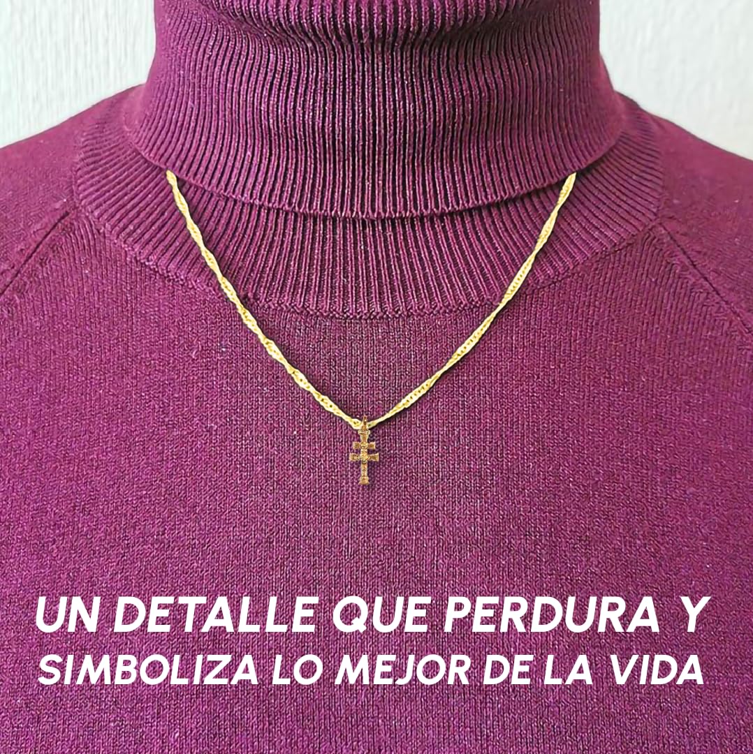 Cruz de Caravaca Oro Ley 18 Kilates 750ml - Relieve - Fabricadas en Caravaca - tamaño a elegir - Unisex - especial para regalo