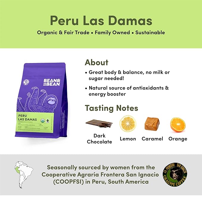 Café Peruano Orgánico Bean & Bean Las Damas Grano Entero 311g miniatura 2