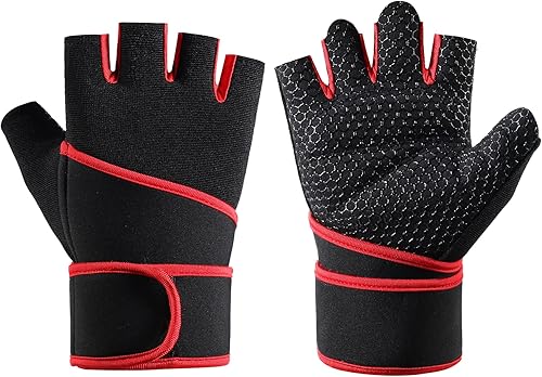 Miniatura 1 de SUJAYU Guantes de entrenamiento para hombres y mujeres, guantes de levantamiento de pesas para hombres, guantes de gimnasio para hombres, guantes de