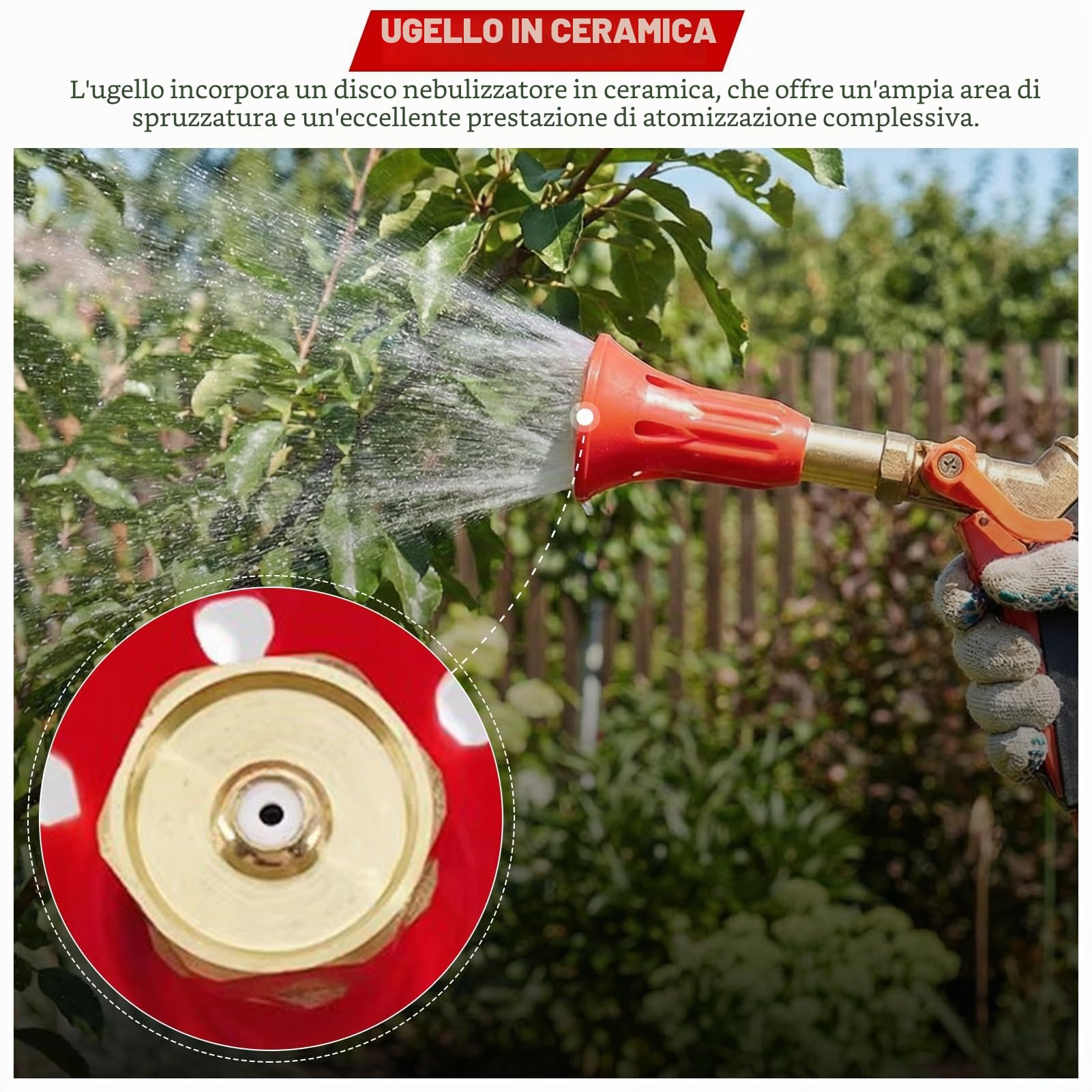Spruzzatore per tubo da giardino, accessori da giardino, spruzzatore per tubo flessibile ad alta pressione agricolo Strumento per irrigazione a spruzzo per alberi con testa di spruzzo da giard