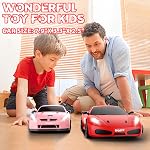 RC Voiture de drift, voitures de télécommande de 2,4 GHz 1/24 4WD Voiture à grande vitesse Drift LED Lumières et pneus de dritfing Voitures de course avec deux piles pour garçons filles adultes enfants (Rouge)