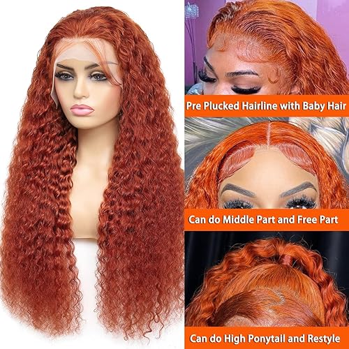 Miniatura 2 de Pelucas de cabello humano ondulado profundo con encaje frontal transparente HD de 13 x 4 para mujeres negras, densidad del 150 %, sin pegamento,