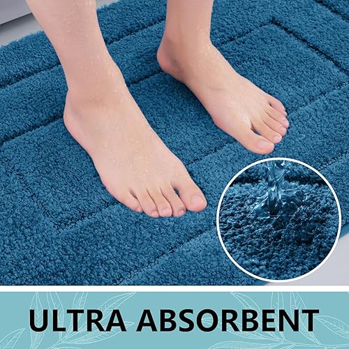 Miniatura 204 de Buganda Alfombras de baño, 24" x 16", Alfombras de baño de microfibra suaves y absorbentes, Alfombra de ducha esponjosa antideslizante, Alfombras de