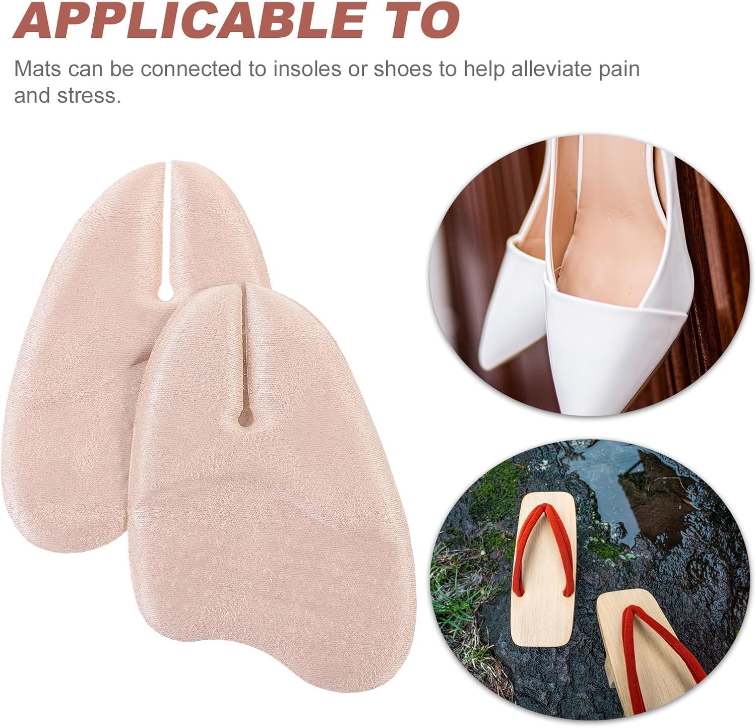 Abaodam 3 Pairs Women’s Thong Sandals Forefoot Pads, Self-Adhesive Ball of Foot Cushions Toe Protectors, Soft Fabric Non-Slip Shoe Inserts for Comfortable Summer Wear