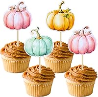 Vista 11 de 24 piezas de calabaza revelación de género para cupcakes con purpurina de calabaza pies de bebé, selecciones de cupcakes para niños o niñas