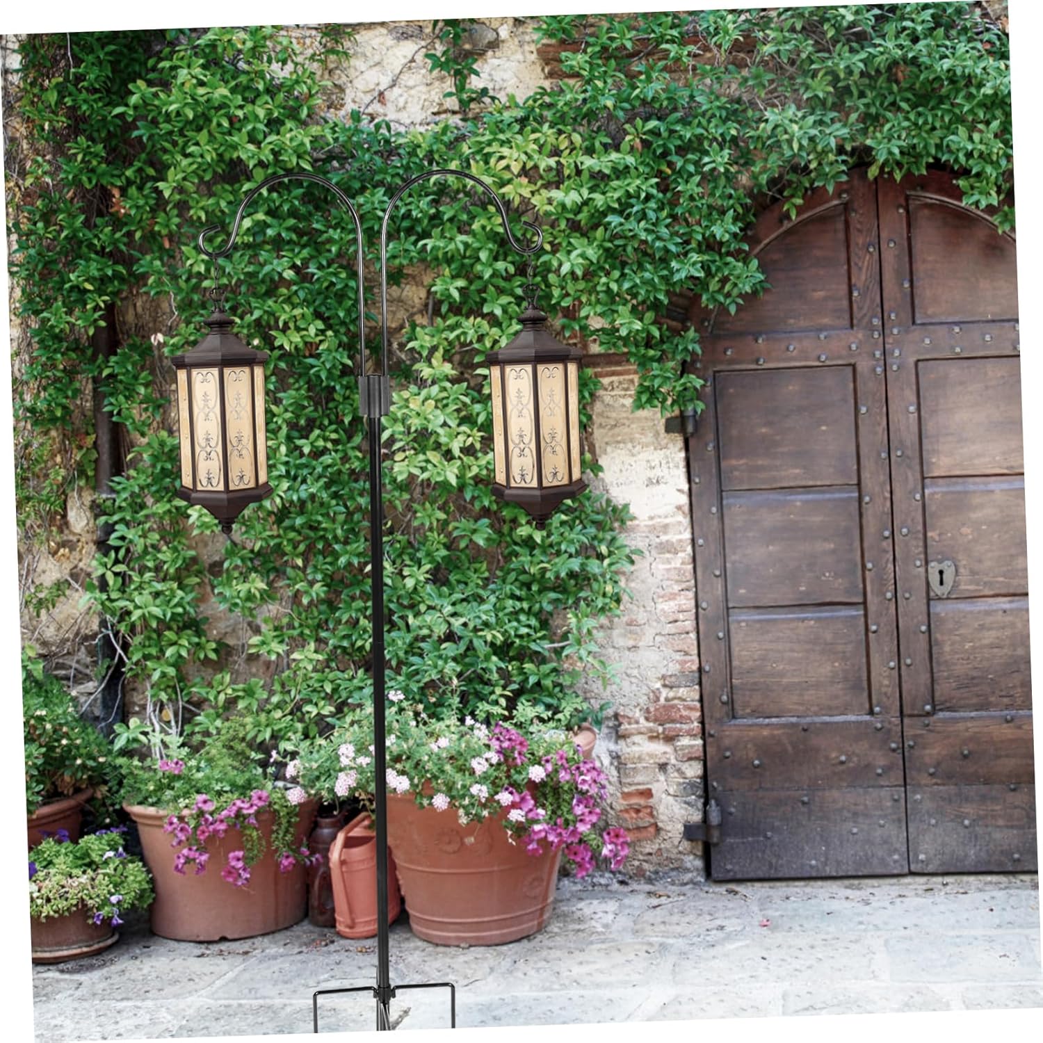 TOYANDONA Shepherds Hook Outdoor Iron Hanging Hook for Garden Multi-Purpose Plant Hanger for Bird Feeders Solar Lanterns and Floral Displays