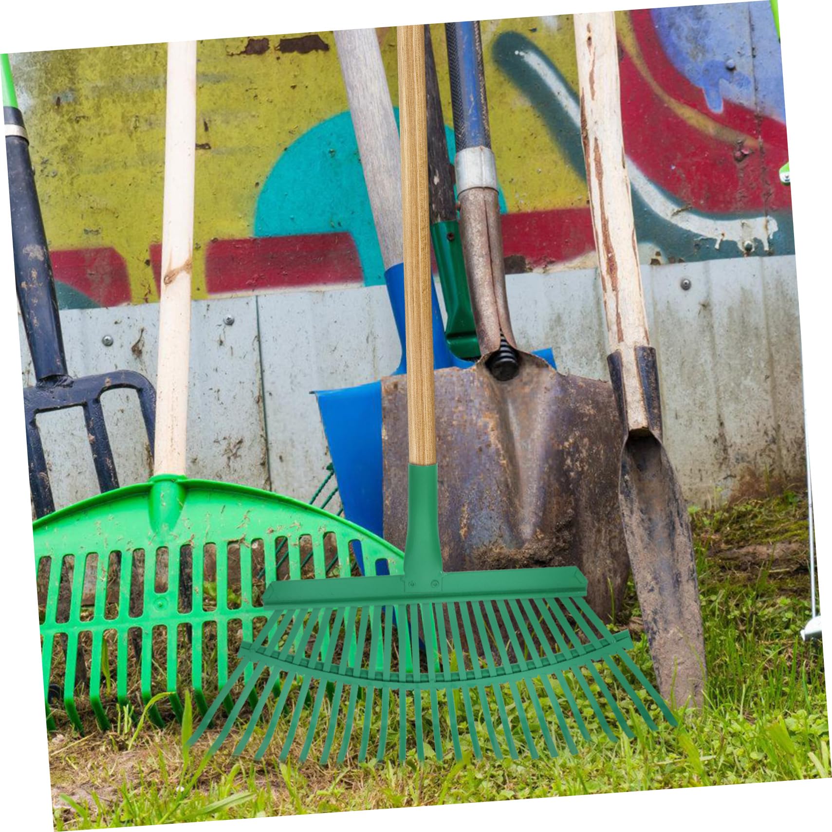 Ersatzkopf für Gartenrechen aus Stahl, Grün, Leicht und Multifunktional | Gartenarbeit und Yard Work, zum Entfernen Großer Laubmengen, Passende Ergänzung für Rechen