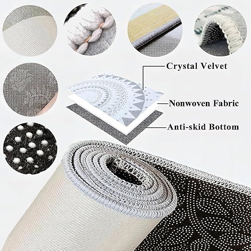 Miniatura 5 de LHOMKCV Alfombra de juegos para niños, 4 x 5 pies, tapete de juego con semáforos de coche de juguete, tapete de juego con señales de tráfico vial,