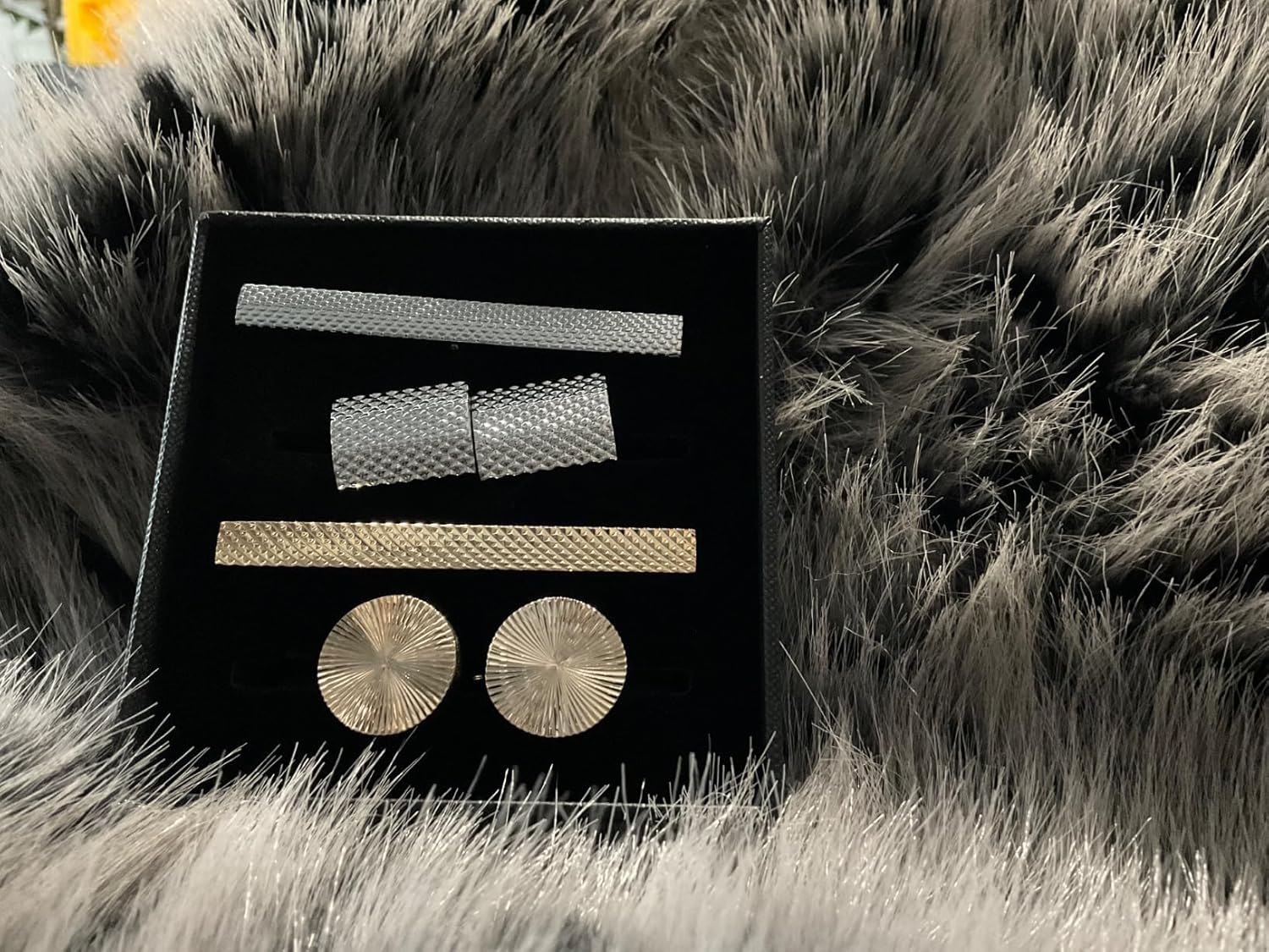 Cufflink and Tie Clip Set - Men's Jewelry Accessories in Gift Box