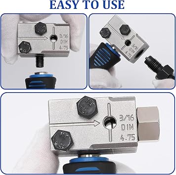 Brake Pipe Flaring Tool Kit - Handheld 3/16 inch expander | Metal Head Automotive Brake Line Expansion Tool For Tubing Repair And Field Applications