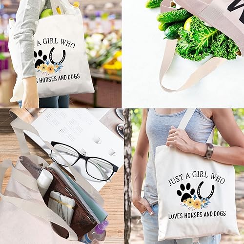 Miniatura 6 de CMNIM Regalos para los amantes de los caballos de perros solo una chica que ama los caballos y los perros bolsa de mano para perros y caballos
