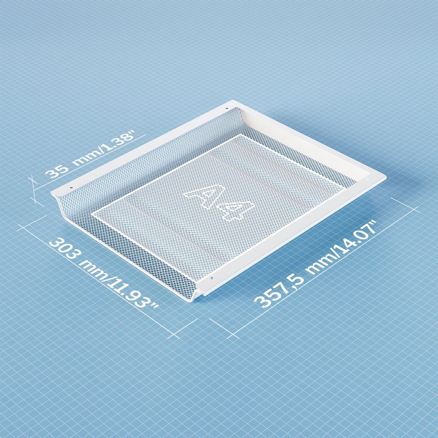 KD Essentials – Cajón para escritorio Blanco, almacena documentos A4 y suministros de oficina de forma discreta debajo del escritorio, cajón como organizador/soporte en la oficina