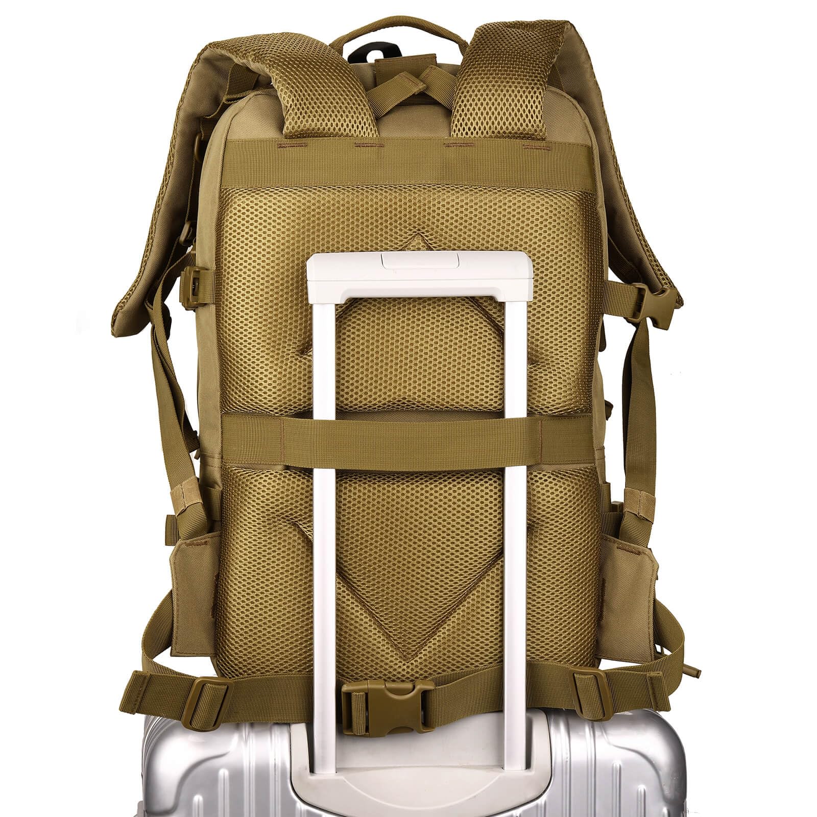 Sac à dos tactique 45 L pour homme, résistant à l'eau, sac à dos militaire MOLLE 600D, grand sac à dos de randonnée avec compartiment pour ordinateur portable de 17", sac à dos de voyage pour trekking