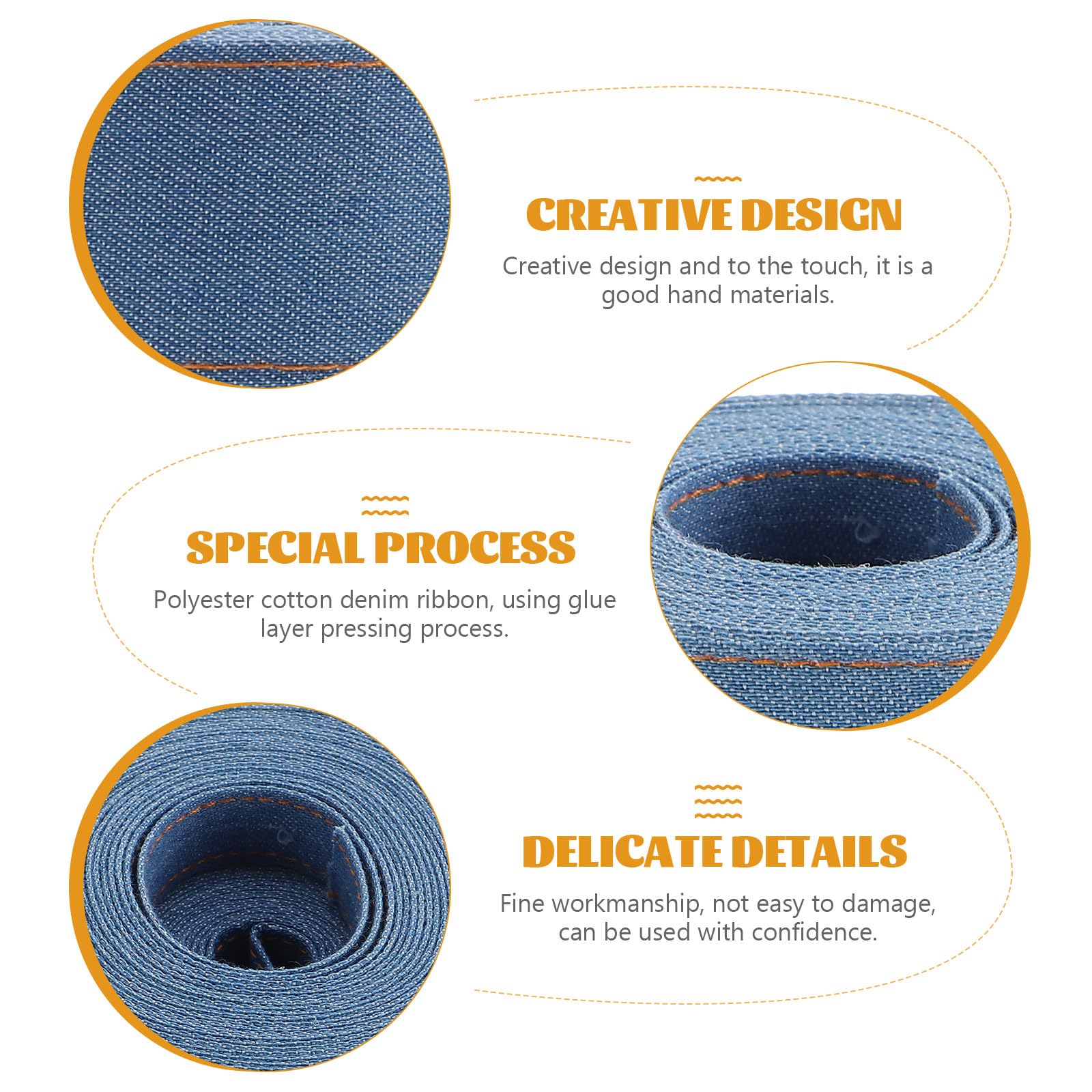 Healeved 3pezzi Nastro da Regalo Decorativo in Cvc e Denim Nastri per Confezioni Multifunzione e Fai da Te per Imballaggio Confezione di Abiti e Creazione di Fiocchi