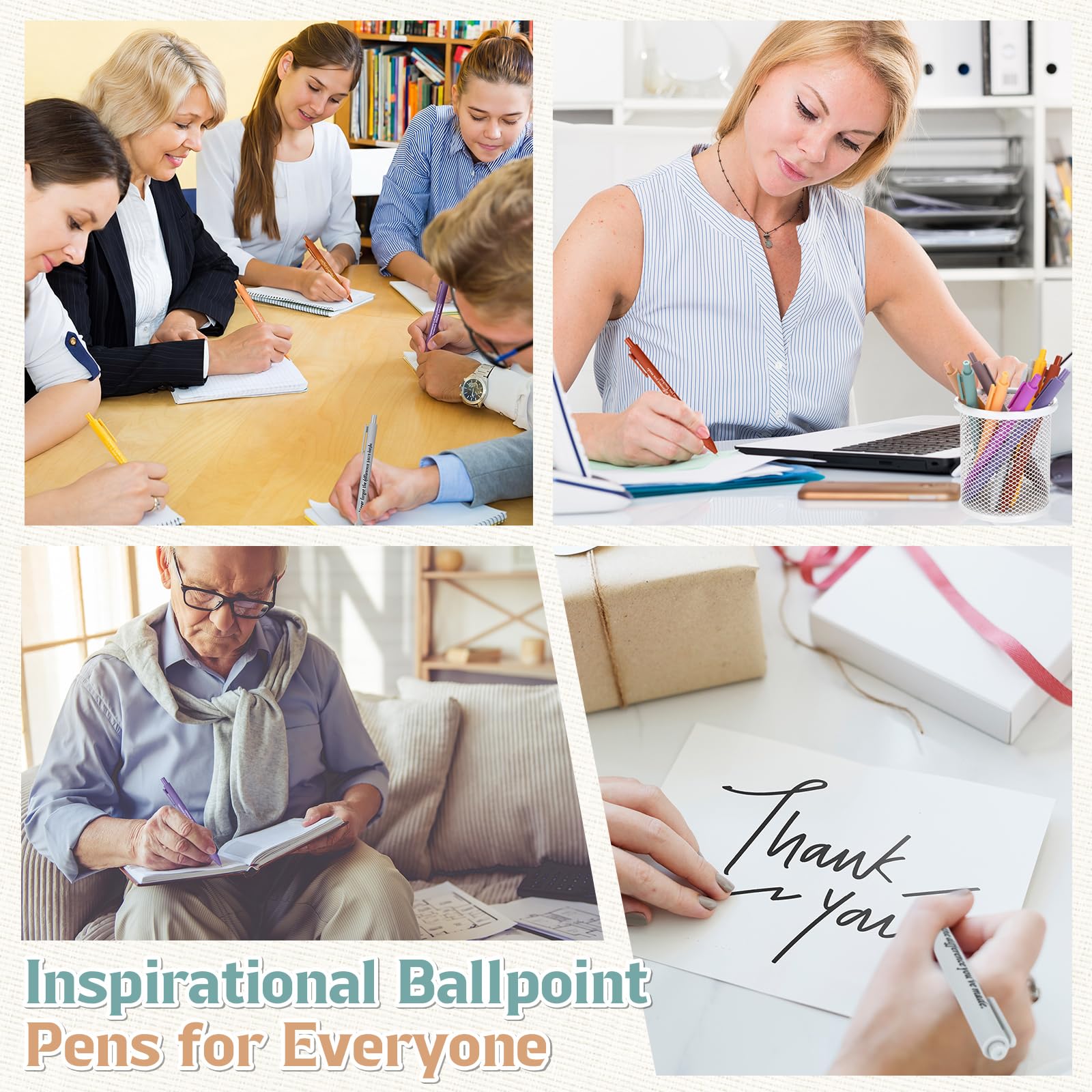 Teling 100 Stück inspirierende Stifte in Großpackung, motivierende Kugelschreiber, Großpackung mit lustigen Sprüchen, Zitaten, positives Dankeschön, Geschenk für den Schulanfang, Erwachsene