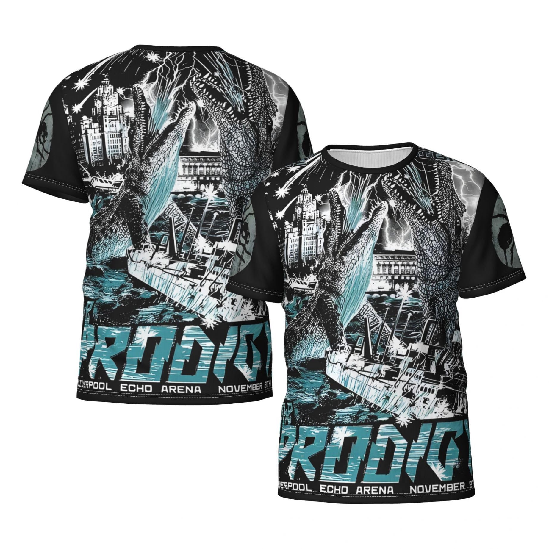 Man's The Ant Music Band-Prodigys-T-Shirts Casual Summer Tees Crewneck Short Sleeve Shirts with Multi-Side Prints Multicoloured L