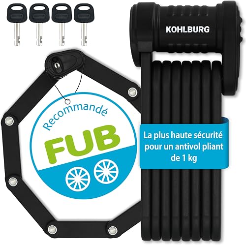 Antivol pliable vélo 89cm KOHLBURG