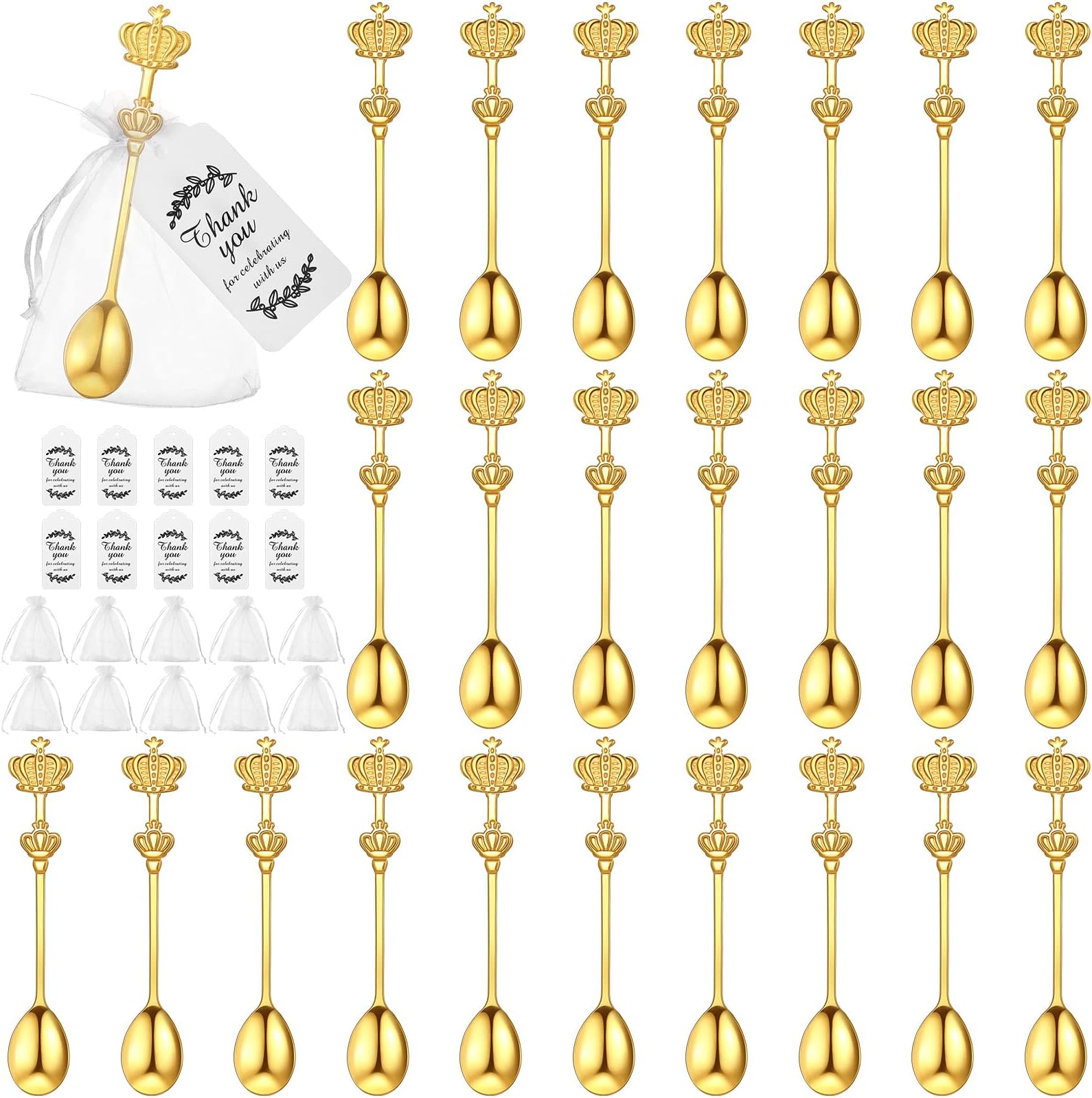 Amazon.com: Rtteri 40 Pcs Bridal Shower Favors Tea Spoons Heart Shaped ...