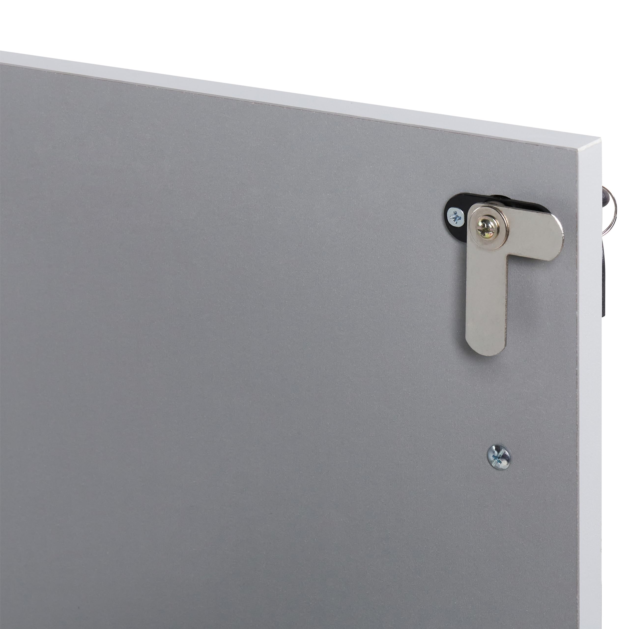 Beliani Petite Armoire à 2 Portes Gris et Blanc 80 cm en Panneaux Particules de Bois Zehna