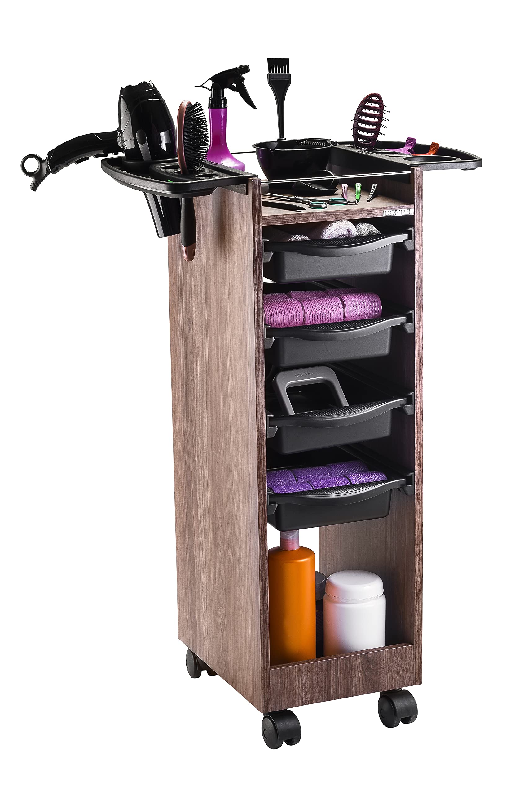 DOMPEL Carro de Mantenimiento Profesional Roma 4 Cajones con Ruedas - Marron Madera