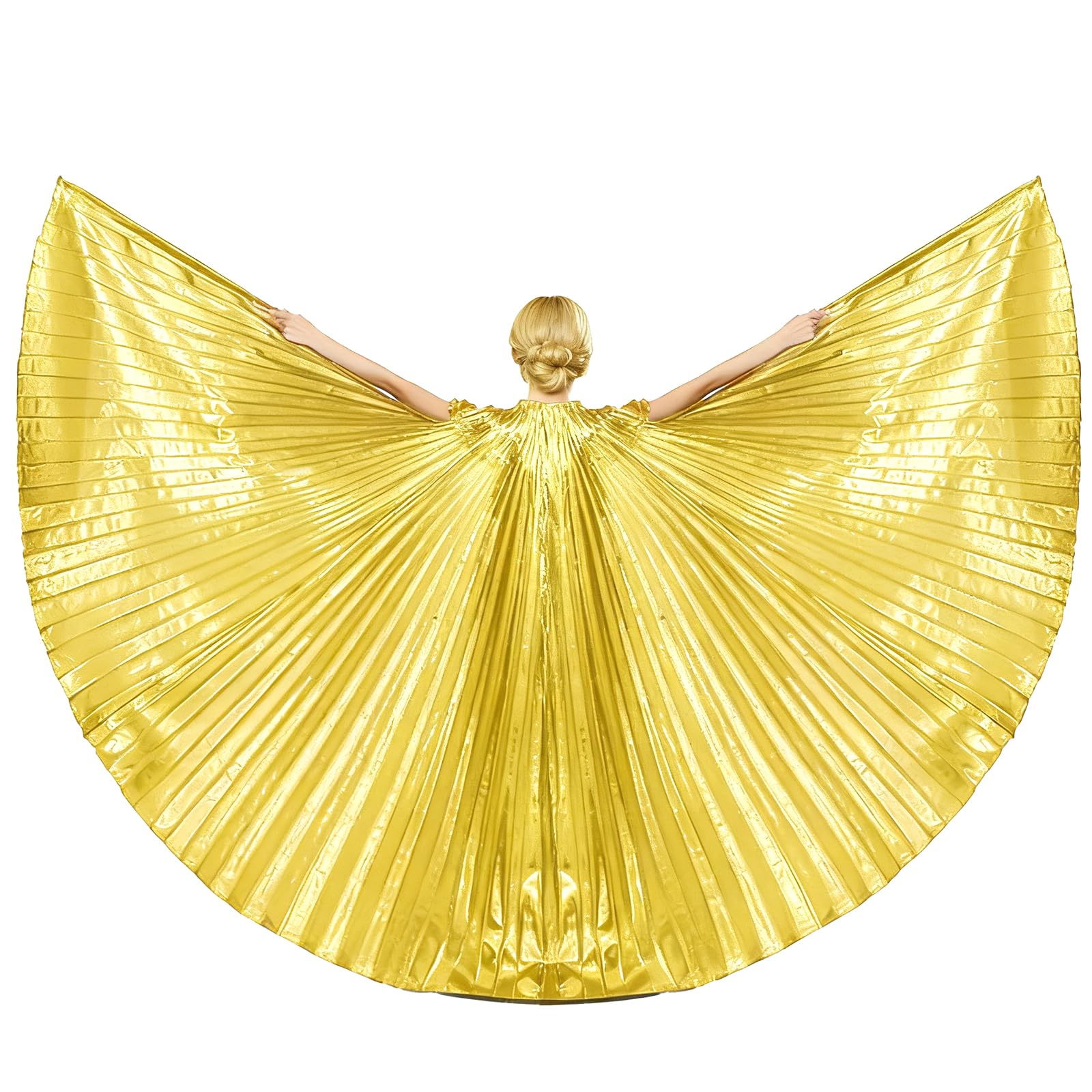 Baisdan Isis Ailes, avec Bâtons Télescopiques et Sac de Transport, pour Costume de Halloween, Danse du Ventre et Carnaval