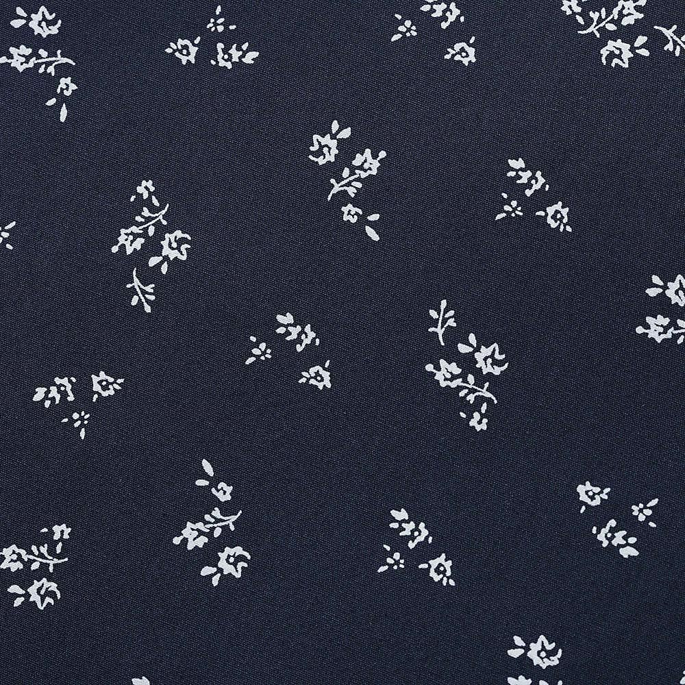 Dekoth -Cotton Fabric 100% Cotton Poplin Printed Woven Bundles Voile for DIY Crafting Patchwork Sewing, Full Width 1 Piece cuttable 39 x 56 inches (100x142cm) (Navy Blue with White Floral)