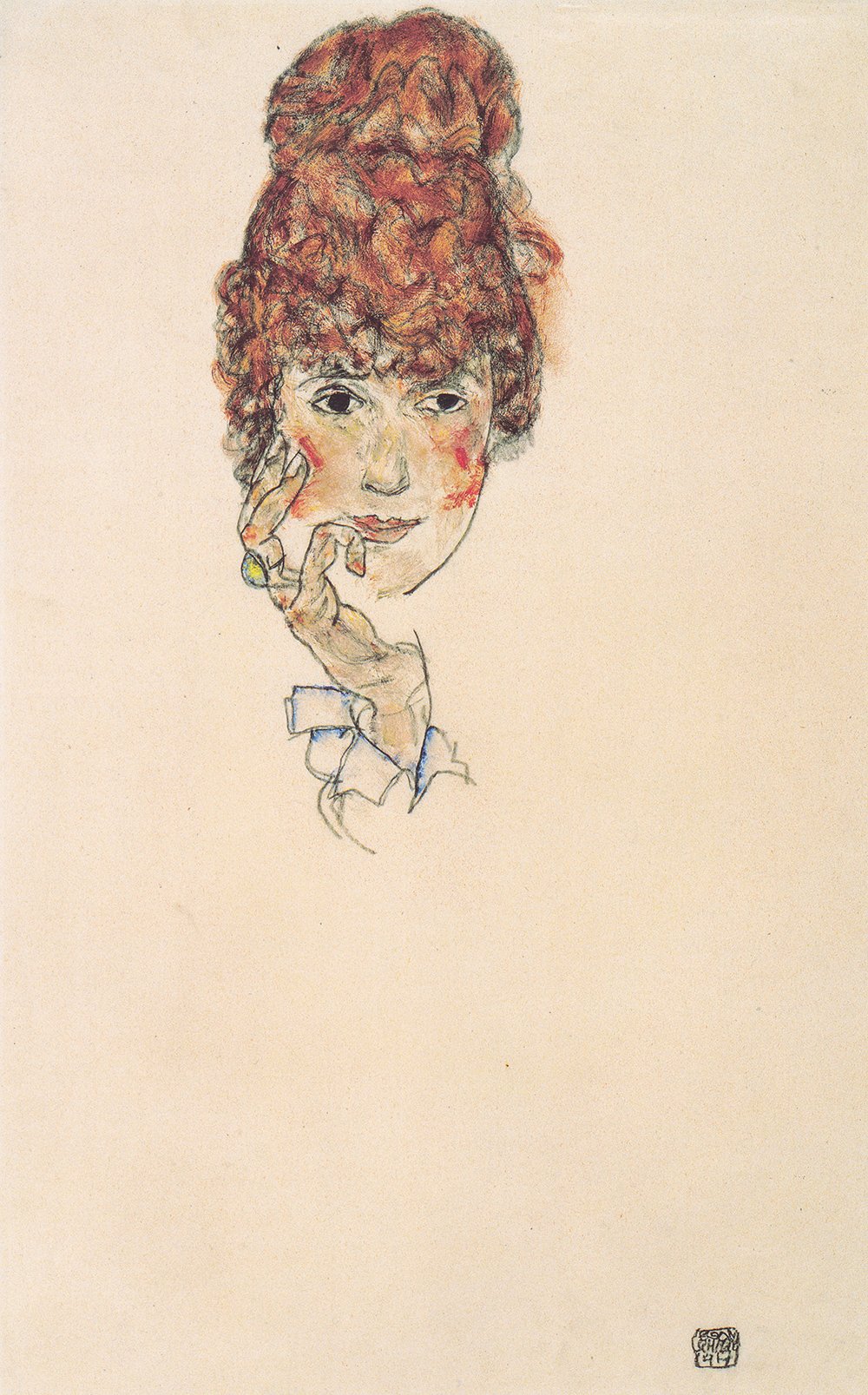 Affiche Egon Schiele portrait d'Edith Schiele impression d'art XL mat pour collectionneur