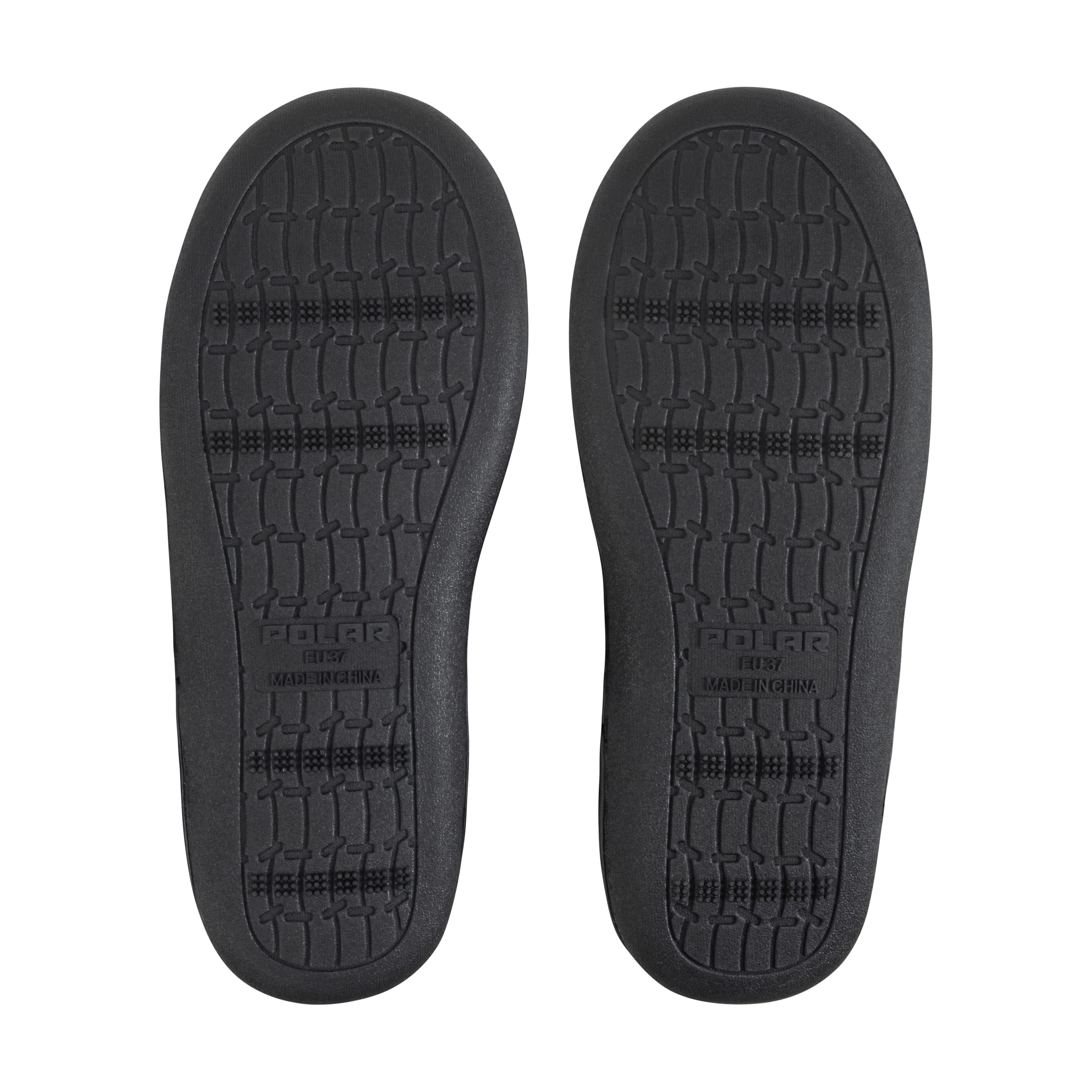 Polar Womens Memory Foam Indoor Faux Fur Fleece Bootie Rubber Sole Comfort Outdoor Anti Slip Durable Slippers - Black Fur - AYC0862 - EU41/UK8