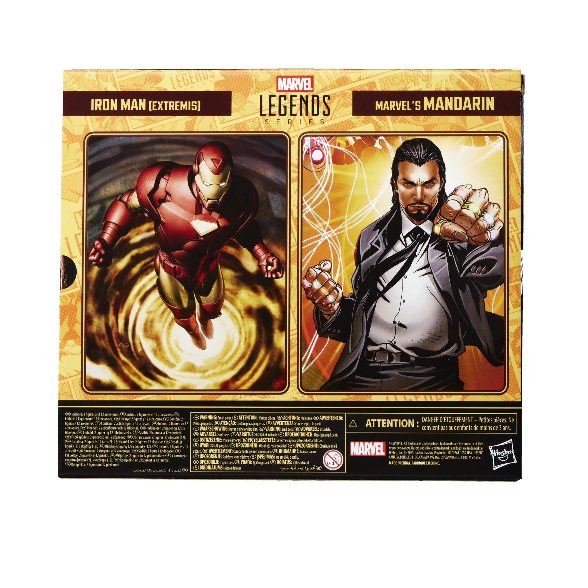 Iron Man (Extremis) i Mandaryn z serii Marvel Legends, 15-centymetrowe figurki kolekcjonerskie z komiksów Avengers