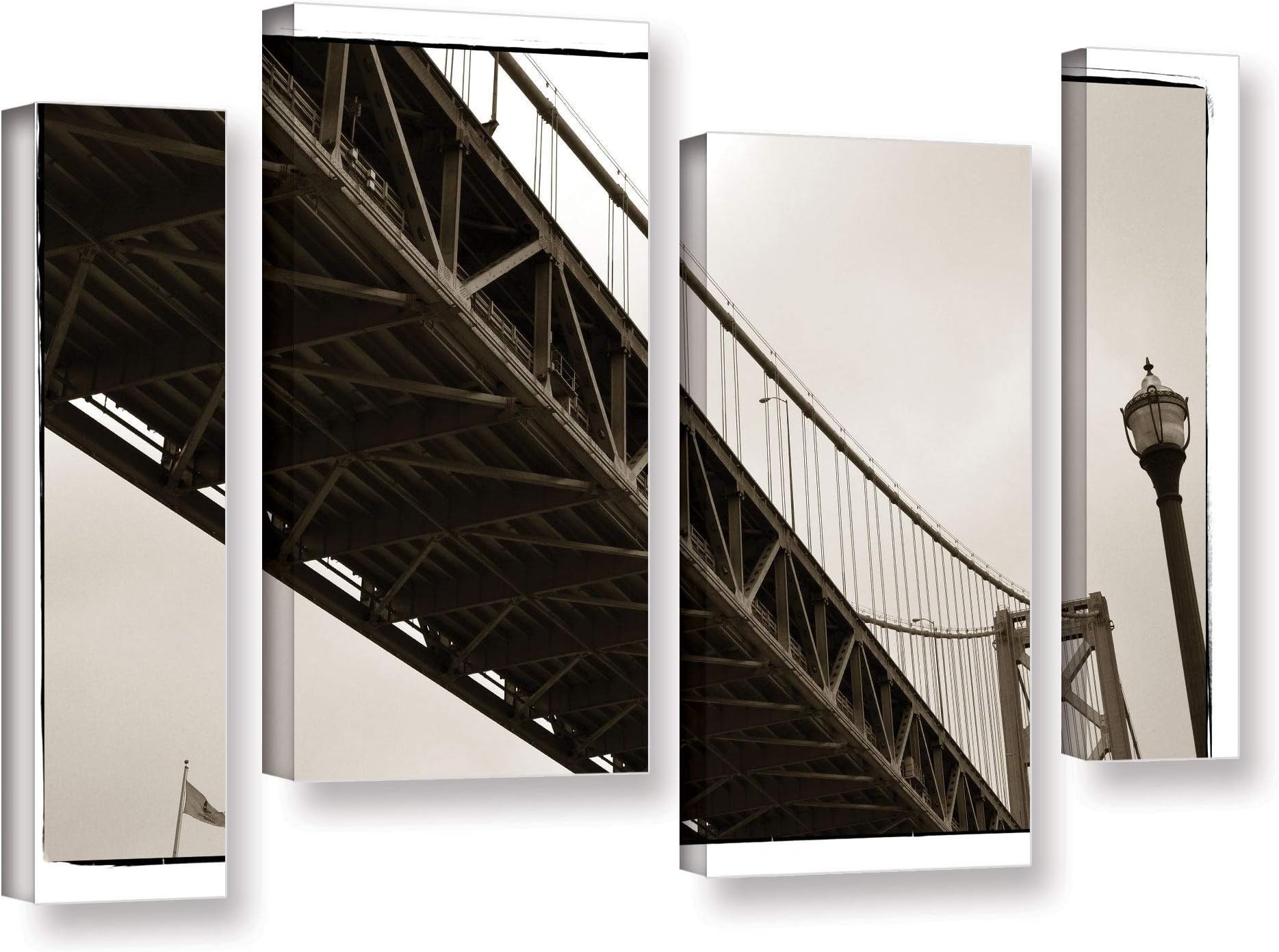 ArtWall Kevin Calkins ' Bay Bridge and Lightpole 4 Piece ' Gallery-Wrapped Canvas Staggered Set - Multi 24 x 36