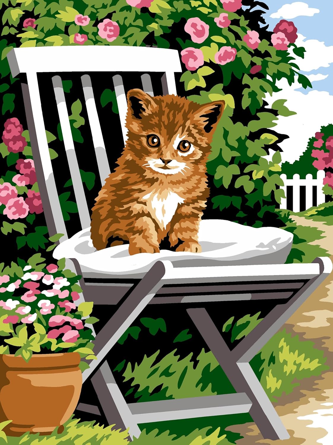 Wizardi Needlepoint Canvas for halfstitch Without Yarn Kittens Make The Wall SE926.199 Seg De Paris