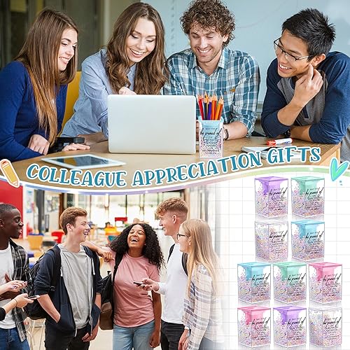 Miniatura 7 de Fuutreo 10 piezas de regalos de agradecimiento a los empleados para compañeros de trabajo, lindo soporte para lápices de burbujas, organizador de