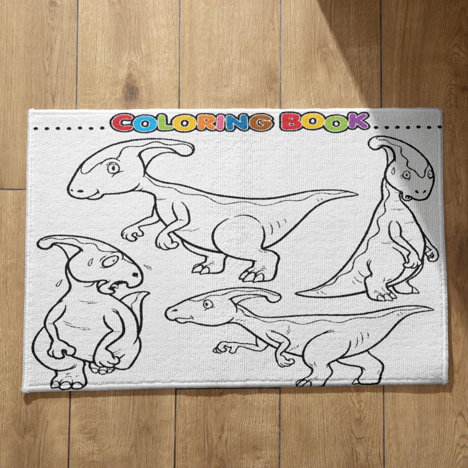 Tapis ultra fin antidérapant coton dinosaure anti-chute