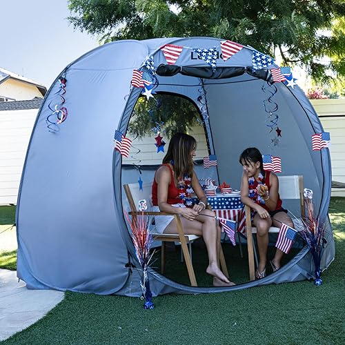 Leedor Tienda de campaña decorativa de 10 x 10 pies, carpa para eventos al aire libre, carpa para fiestas, tienda de campaña hexagonal para cuatro