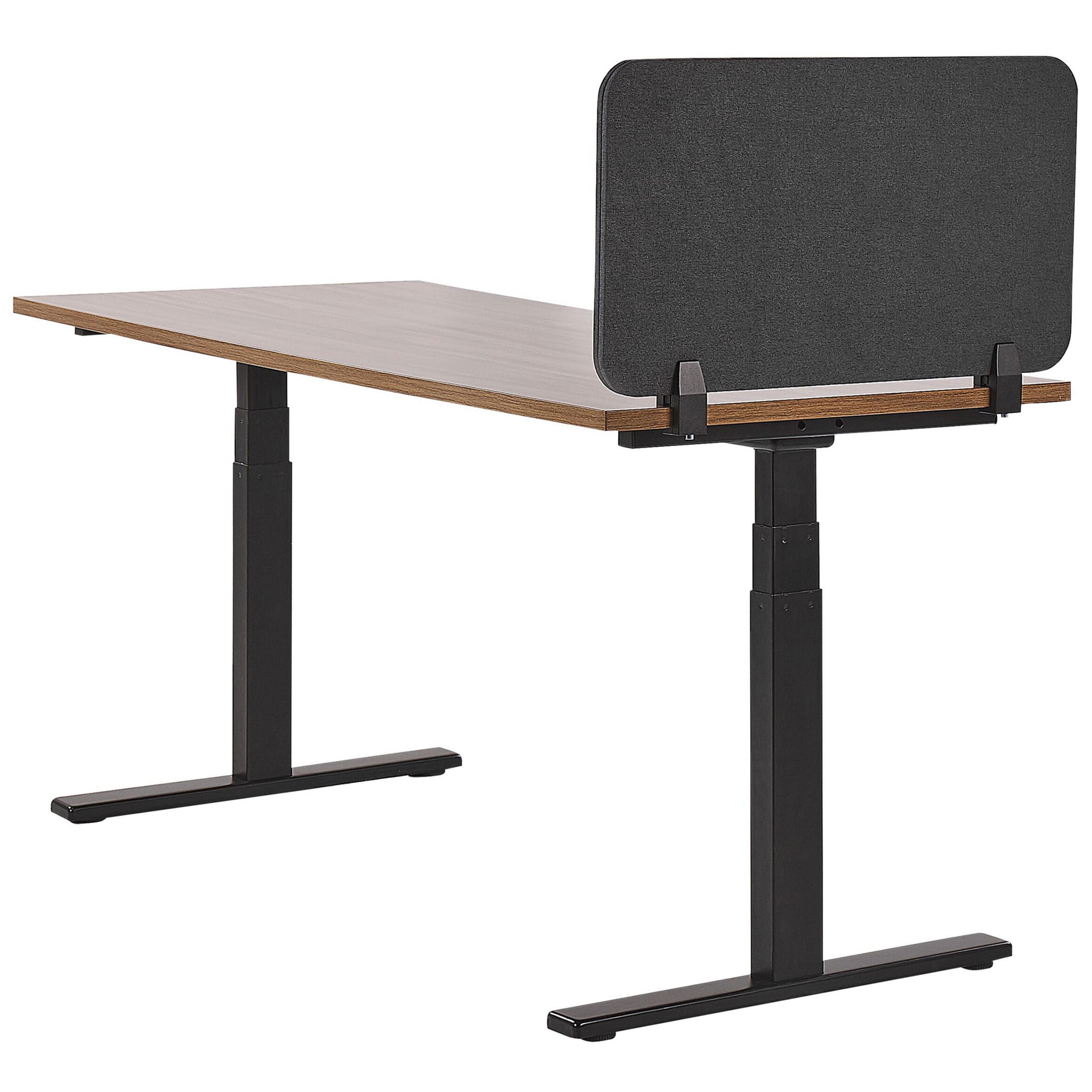 Beliani Séparateur Cloison Acoustique de Bureau et Table Gris Foncé 80 x 40 cm Réduit Le Bruit et Les Distractions Visuelles Idéal pour Le Open Space