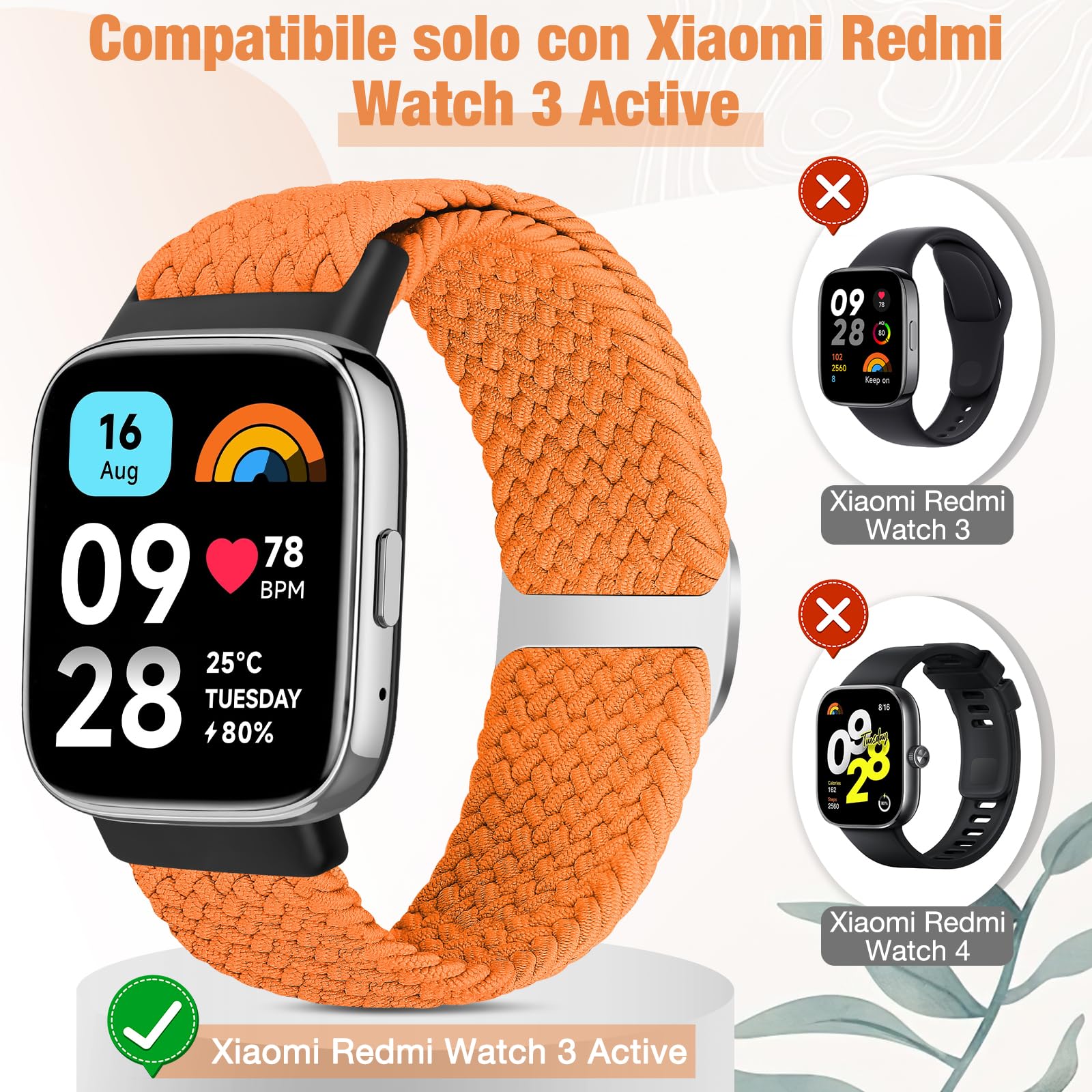 SHIJZWD Intrecciato Cinturino Compatible con Xiaomi Redmi Watch 3 Active per Uomini Donne, Sportiva Bracciale di ricambio Elastica Nylon Cinturino per Xiaomi Redmi Watch 3 Active