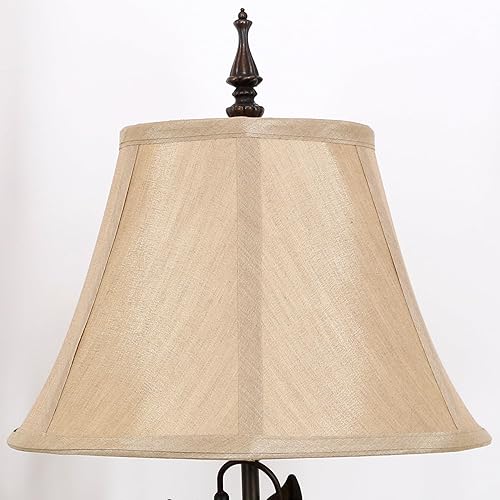 Miniatura 4 de Farmhouse Table Lamp Antique Resin Metal Leaf Base Traditional Rustic Mid-Century Desk Lamp 22.5 Inch Tall for Living Room Office Bedroom
