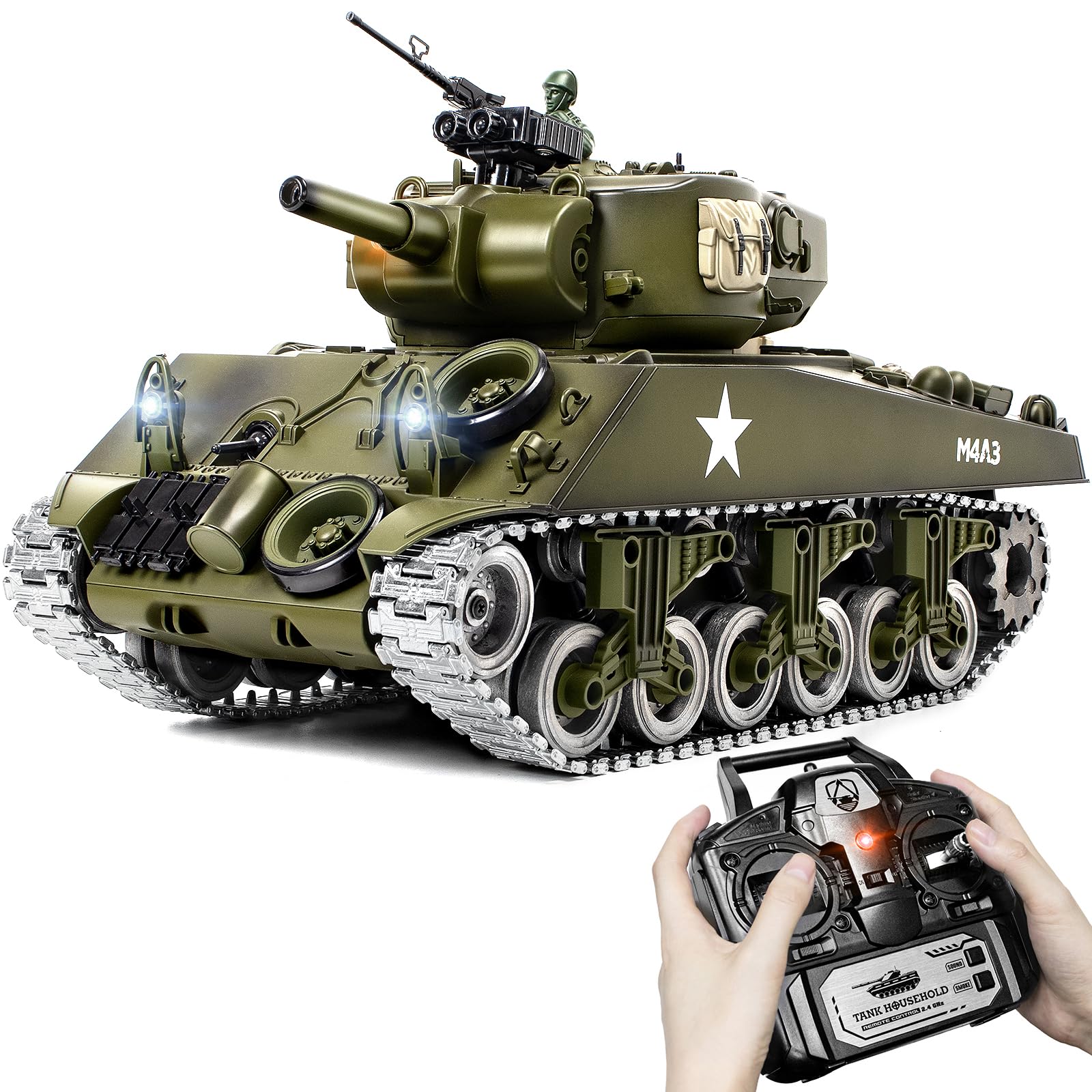 Amazon.com: DBshoot 1/18 Alloy Metal M4A3 Sherman RC Tank, 2.4 GHz