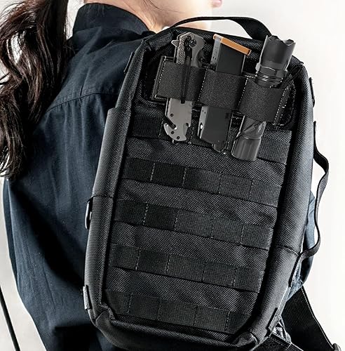 Miniatura 9 de Soporte para cargador de triple pistola, 1 paquete de soporte para linterna Molle, bolsa de gancho y bucle para mochilas de transporte ocultas,