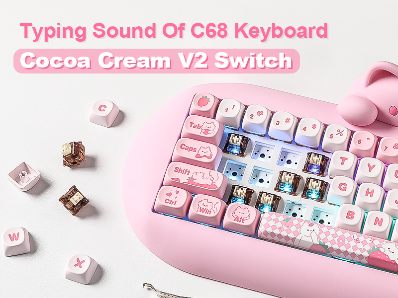 YUNZII C68 Tastiera meccanica senza fili,65% Gaming Keyboard Hot