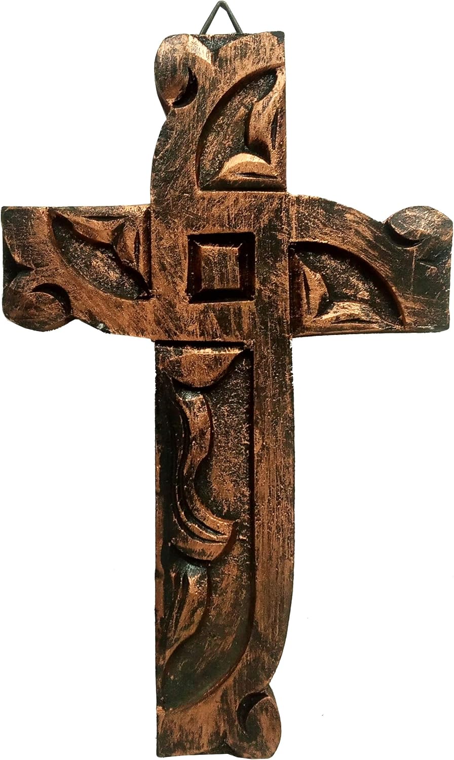 Purpledip Metal Cross with Glittering Gemstones: For Home, Altar or Car (11742)